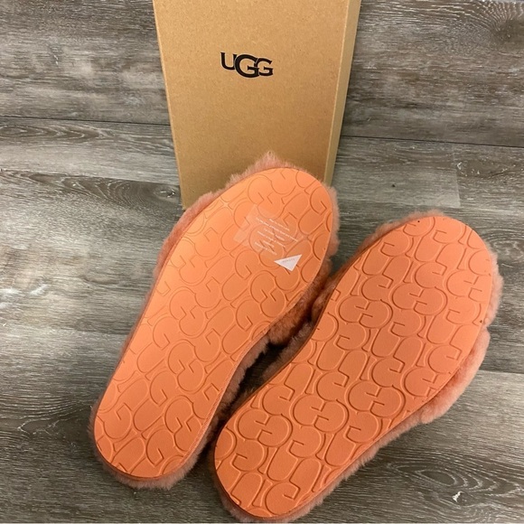 UGG | Fluff Slide II Slipper In Clay Pot Salmon Color NEW - Picture 6 of 10